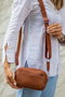 Zoozie Bags Bolso Bandolera de Piel PU Tostado - Elegante y Sofisticado, 21x6x13 cm